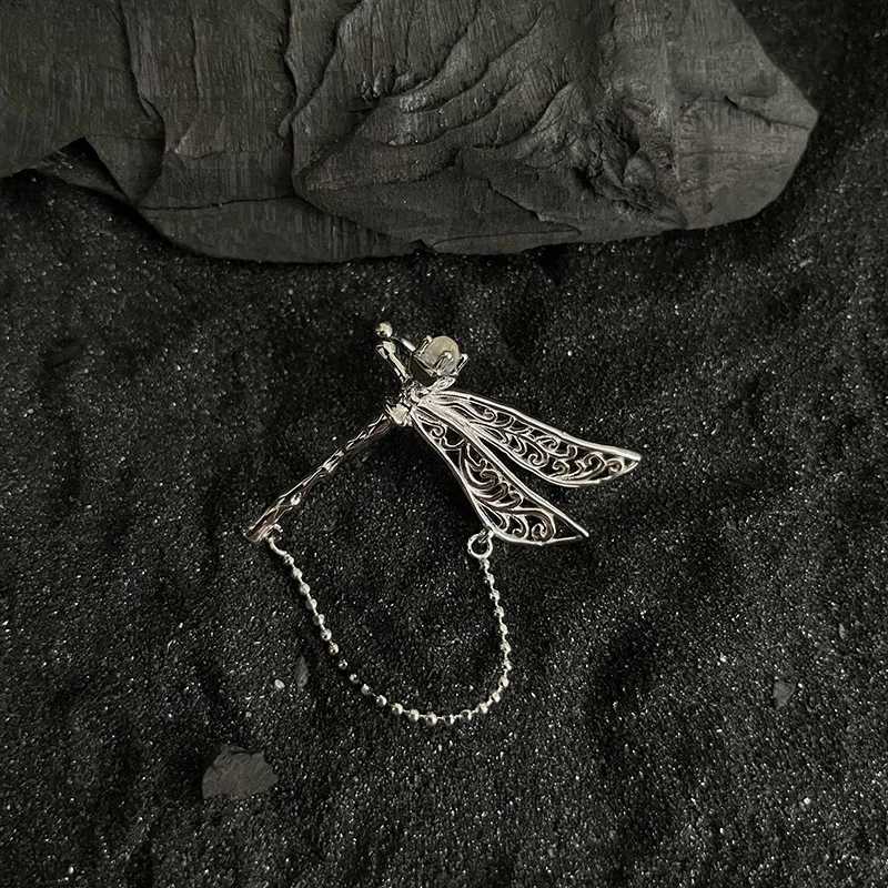 VENTFILLE 925 Sterling Silver Dragonfly Wing Crystal Ear Clip Earring for Women Girl Design Hollowed Out Jewelry Gift WholesaleX240913