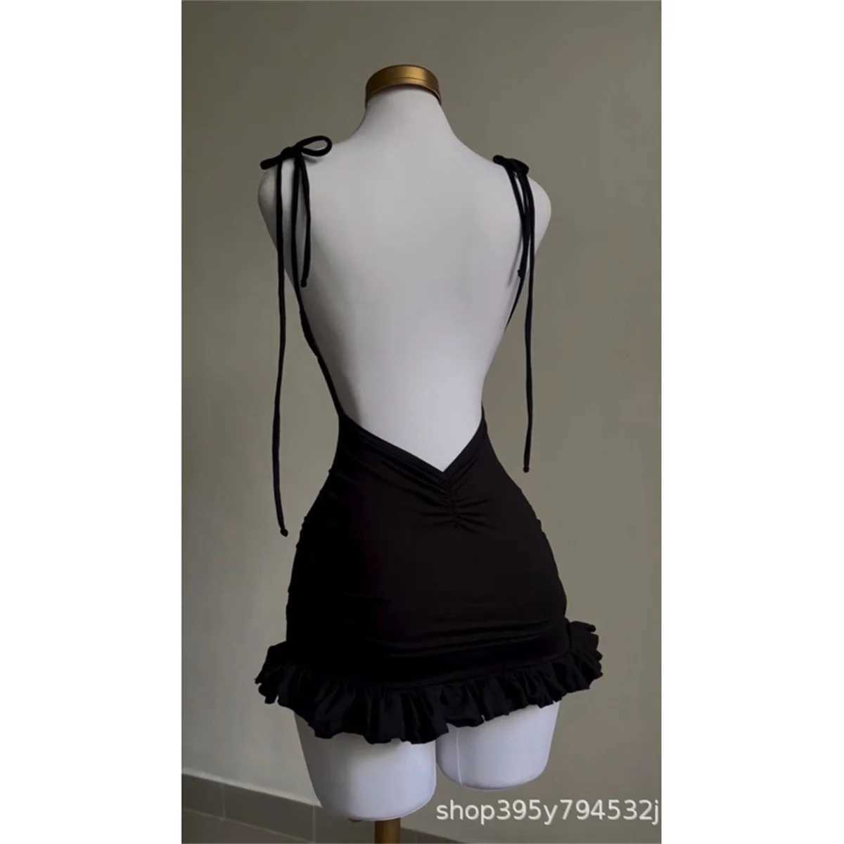 Summer sexy mini dress womens sleeveless streetwear with backless body folding split dress party club elegant A-Line dress W240913