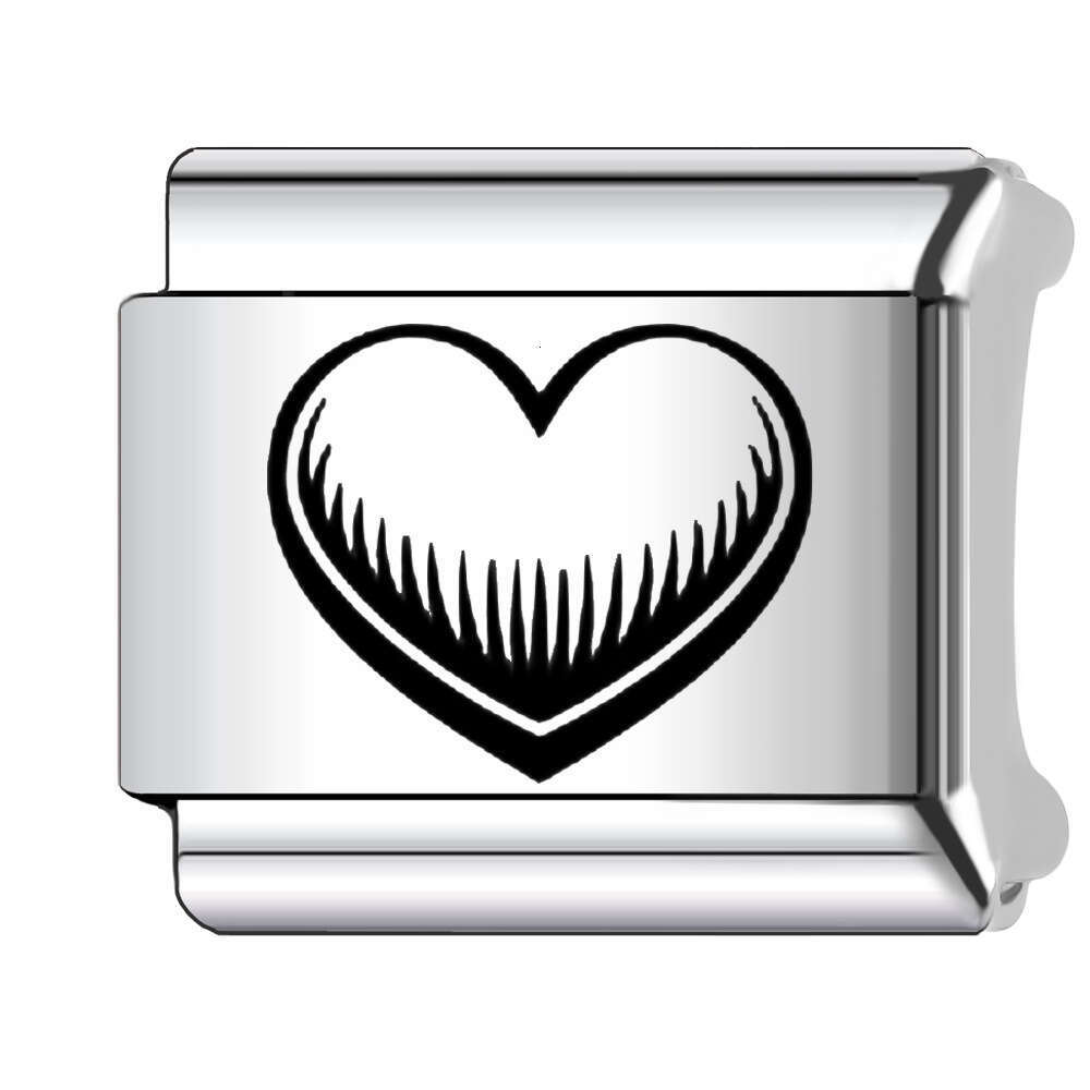 2024 New Women's Gift Cute heart bead Italian Charms Links Beads Fit 9Mm Stainless Steel Bracelet Making Jewelry