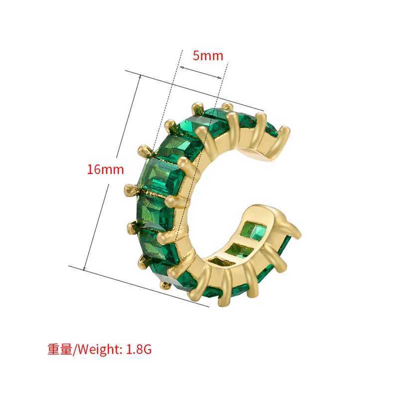 QMHJE 1 Piece Ear Clip on Earring Cuff Rainbow CZ Gold Silver Color Earing Jewelry Aretes Non Pierced Blue Black Clear ClippingX240913