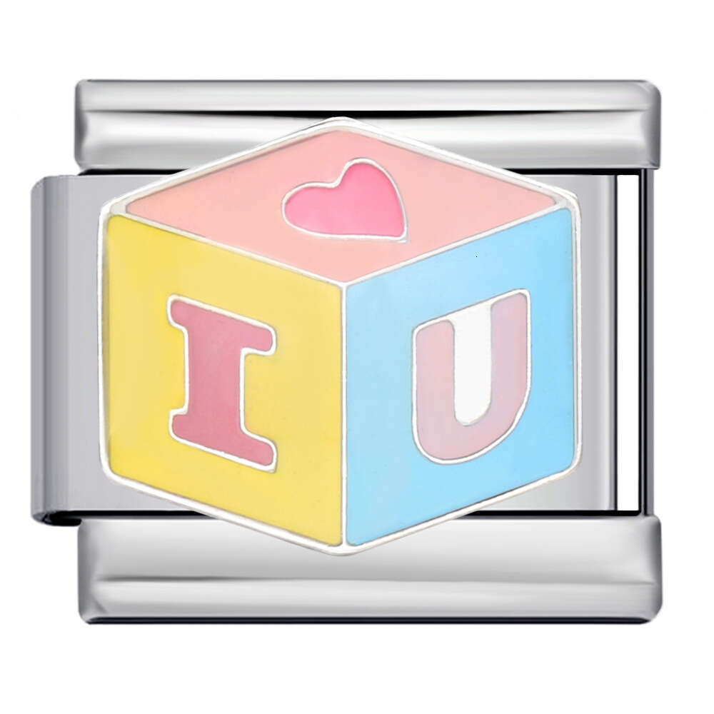 Bead Fashion Enamel Titanium Steel Bracelet DIY Strap Chain Children's Toy Gift Italian Charm Links Fit 9Mm Bracelet Jewelry DIY Making Gifts