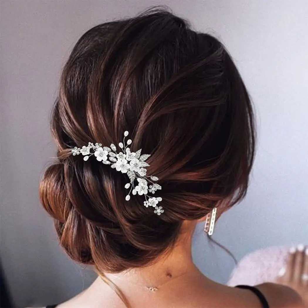 3pcs Floral Pearl Beaded Hair Stick Crystal Hair Bridal Hairpins Accessories Hairpins Pearl Hair Ornament Rhinestone HairpinsX240913