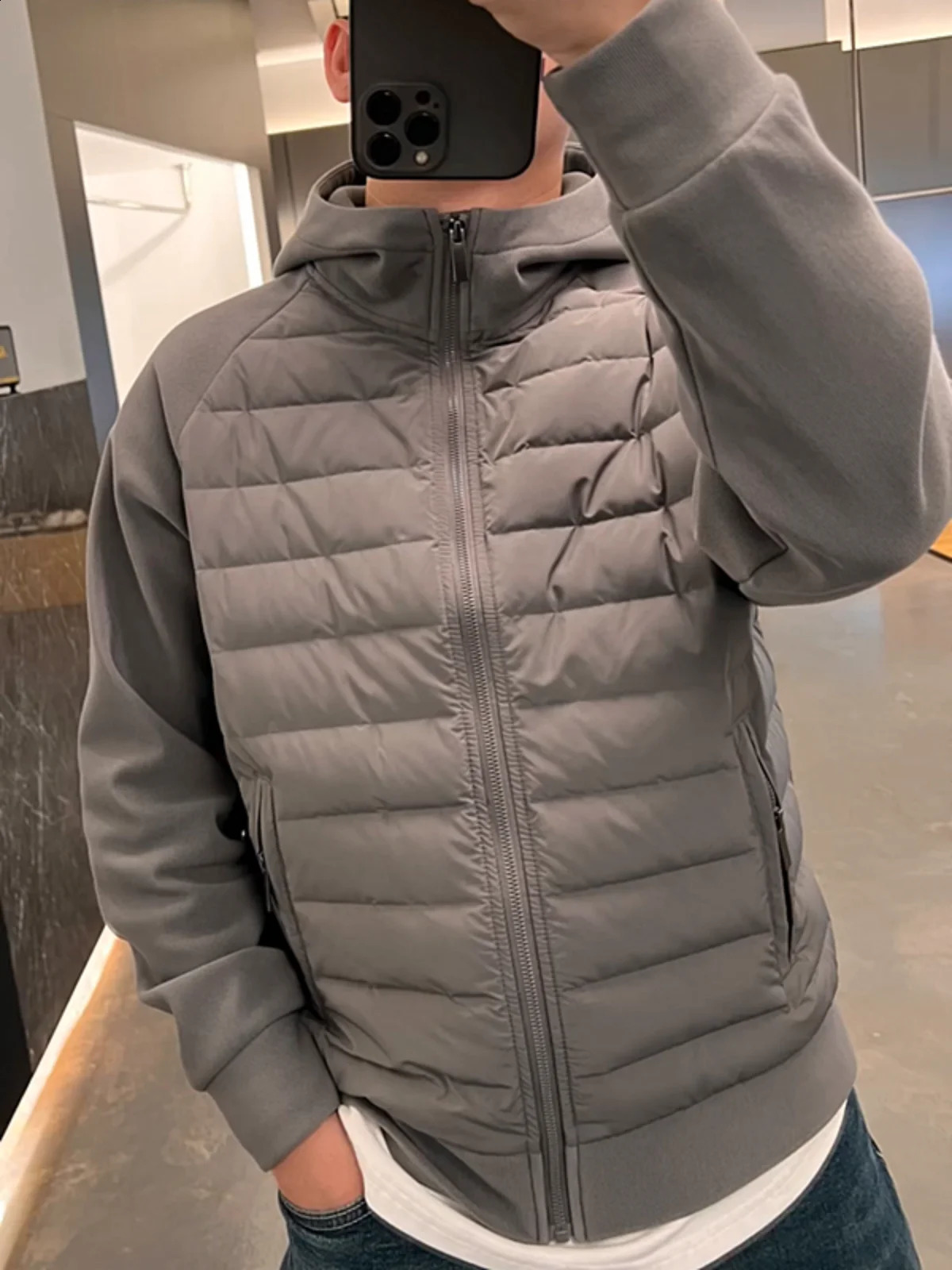 autumn and winter lightweight mens hoodie mens jacket windproof and warm wild casual jacket 240909