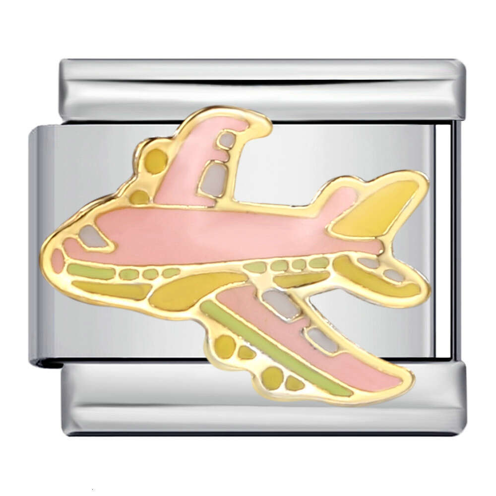 Bead Fashion Enamel Titanium Steel Bracelet DIY Strap Chain Children's Toy Gift Italian Charm Links Fit 9Mm Bracelet Jewelry DIY Making Gifts