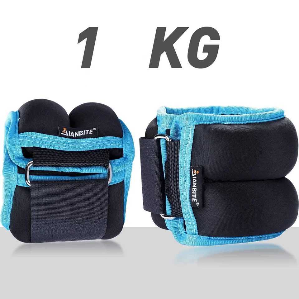 1 pair 1kg Adjustable Wrist Ankle Weights Straps Fitness Ankle Weights Sandbag for Running Crossfit Yoga Training Foot Cuffs Y240913