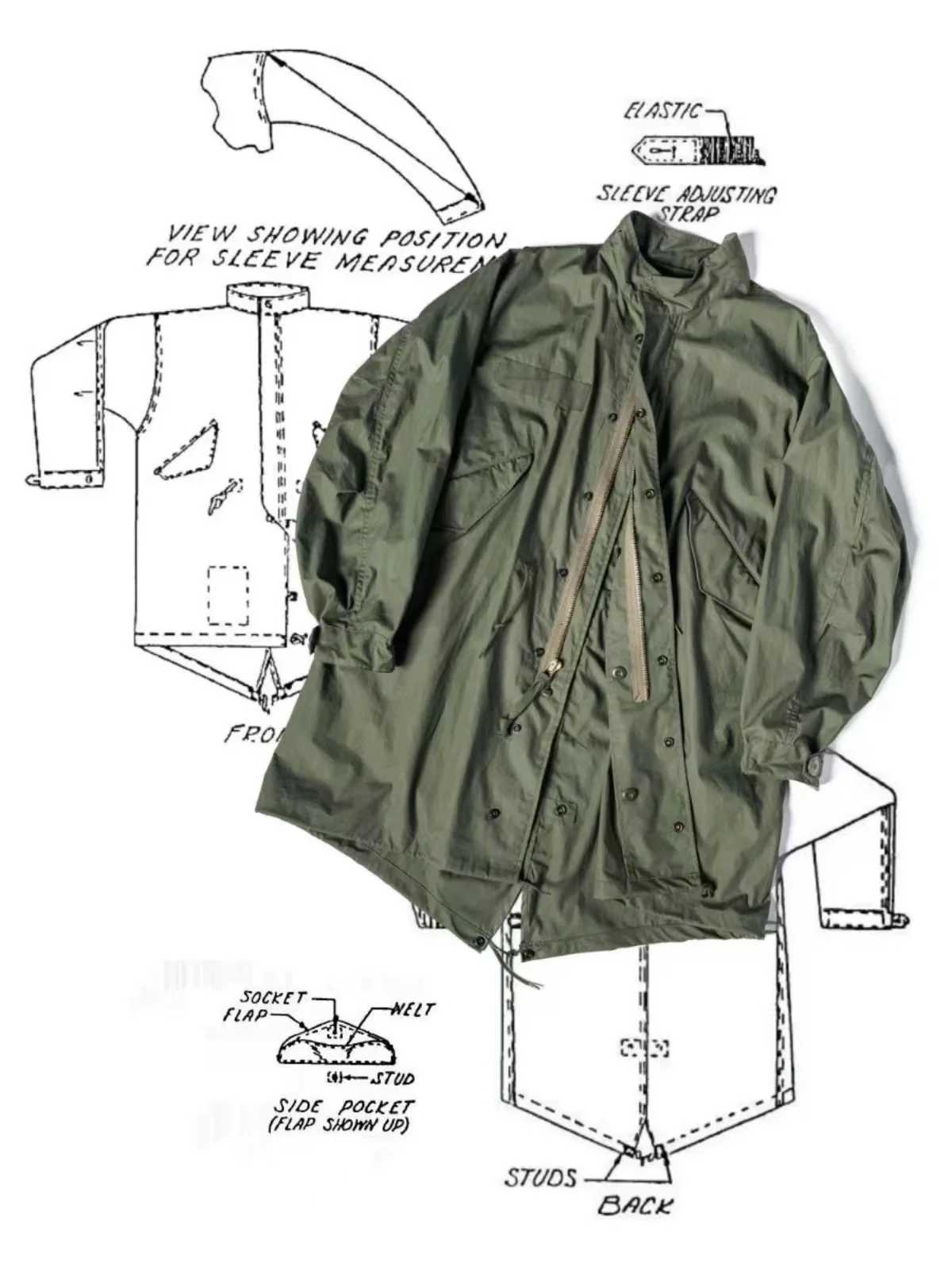 Rugged Bronson M-65 Fishtail Parka Shell Outdoor Water-Resistant Long Jacket Men Y240913