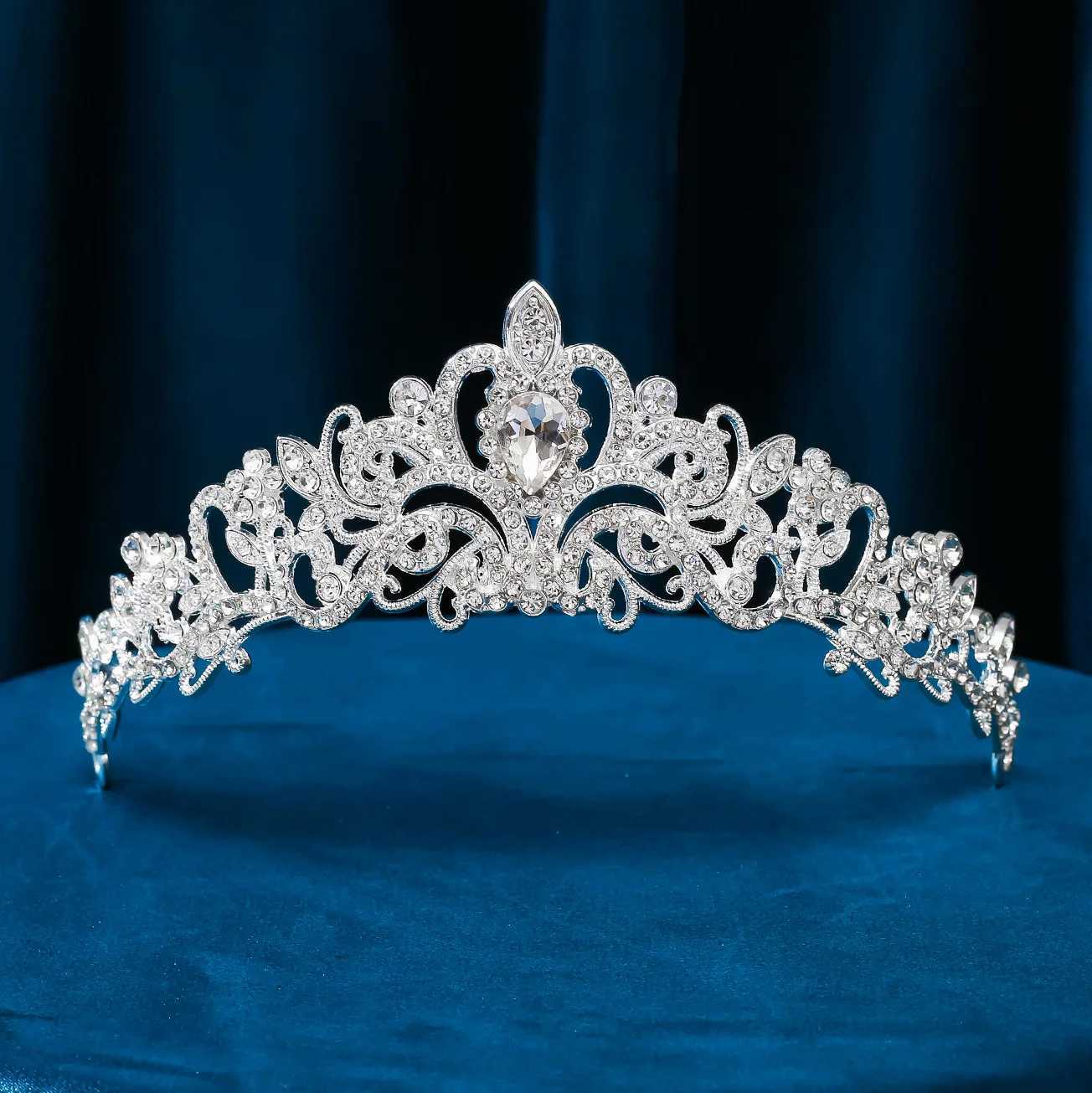 Elegant Girls Baroque Vintage Crystal Rhinestone Tiaras Queen Princess Crowns Kid Diadems Wedding Hair Accessories Women JewelryX240913