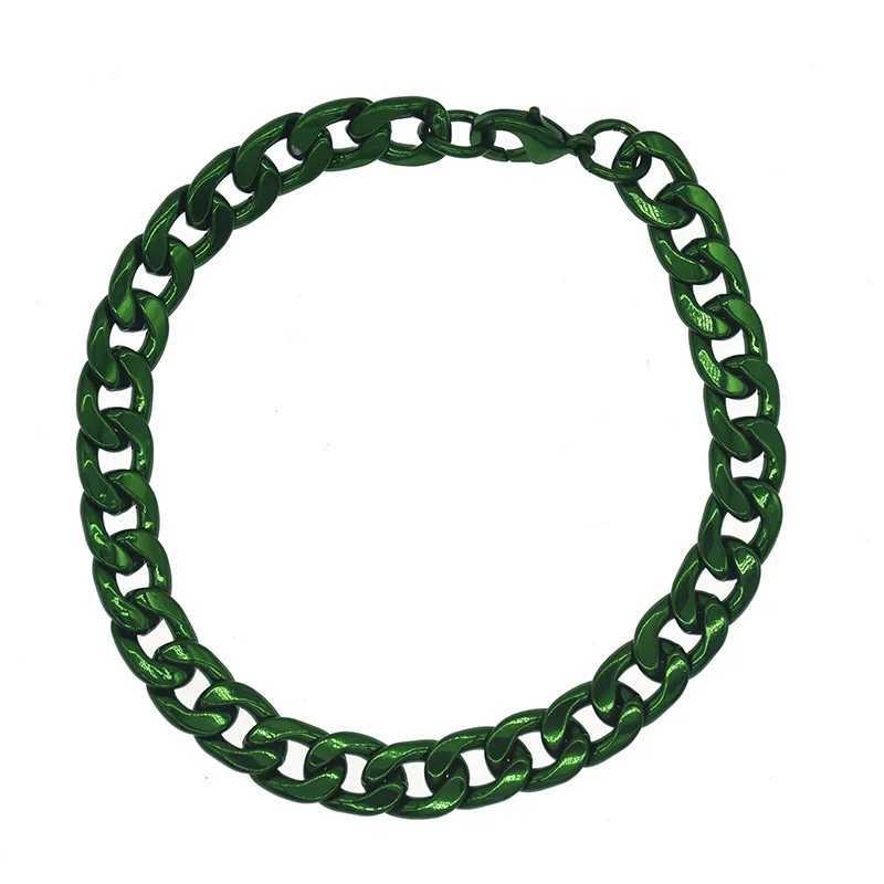 Green Bracelet for Men Women Curb Cuban Link Chain Mens Womens Bracelets Chains Jewelry for MenX240913