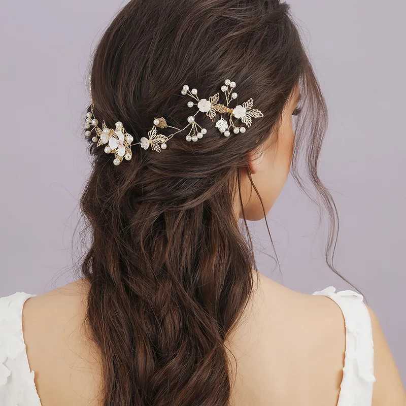 Trend Hair Comb Bridal Tiaras Rhinestone Pearl Alloy Hairband Hairpin Wedding Hair Ornament Girls Daily Headwear Head JewelryX240913