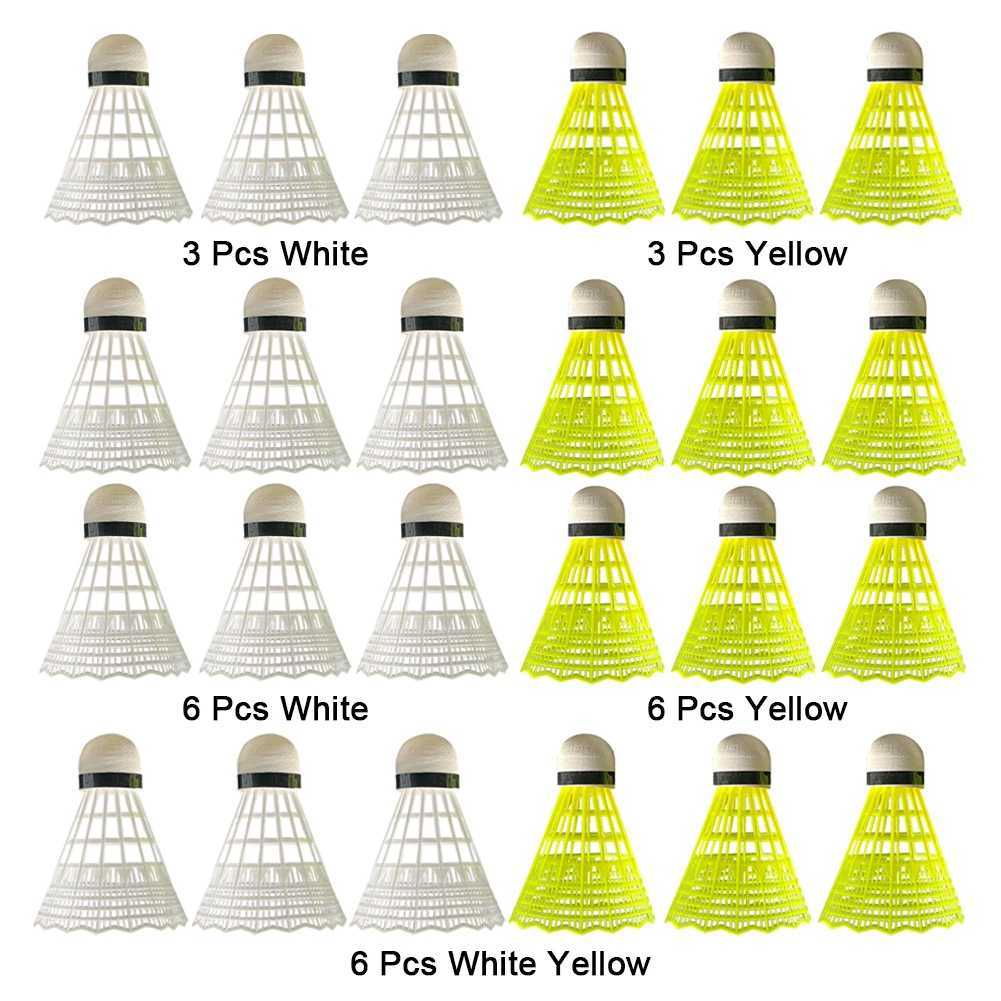 3/6 Pcs Durable Badminton Great Stability Badminton Shuttlecocks Outdoor Indoor Use PP Head Badminton for Beginner Practice Y240912