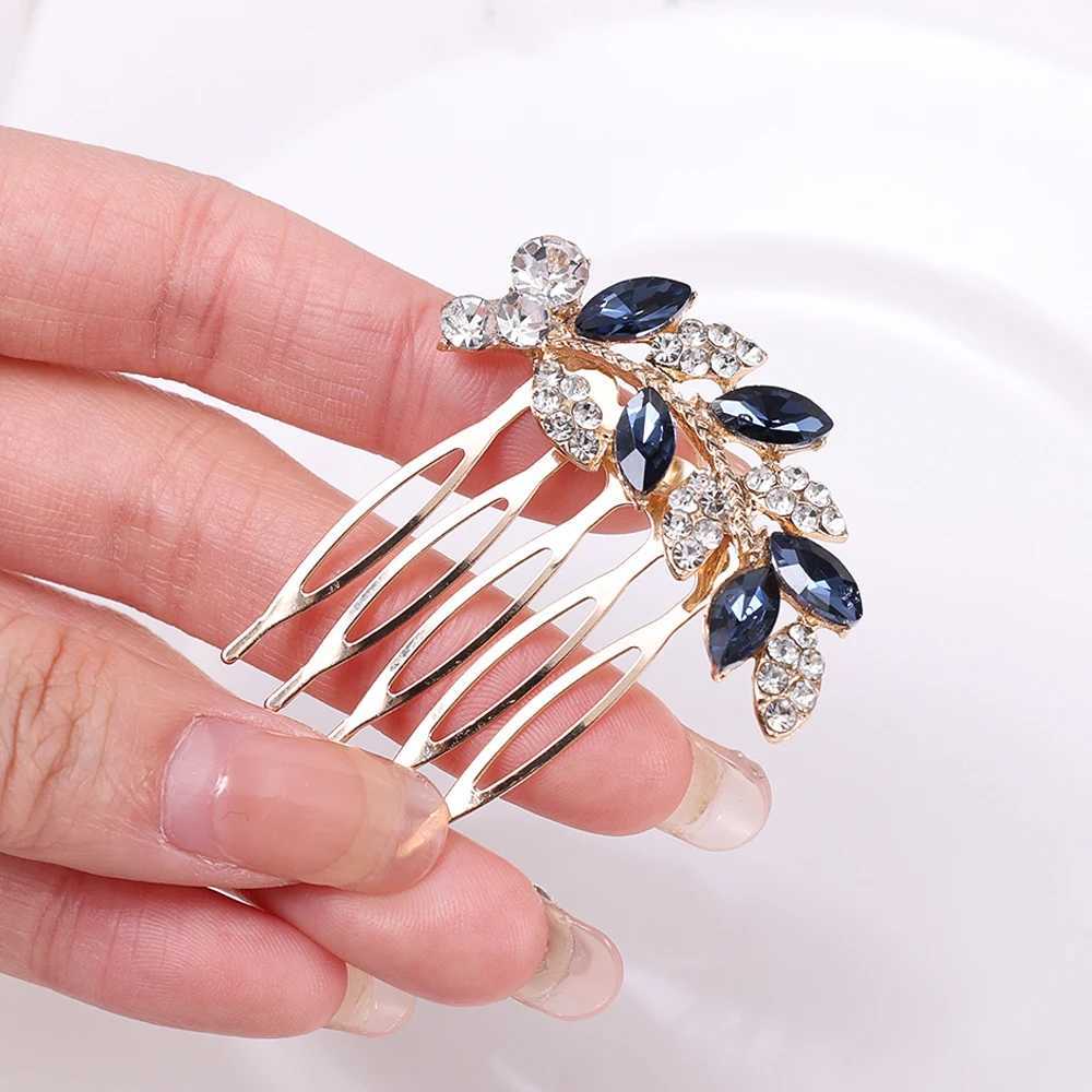 2023 Wedding Elegant Crystal Bride Hair Comb Headwear Flashing Ornaments Rhinestone Leaves Bridal Hair Clip Accessories JewelryX240913