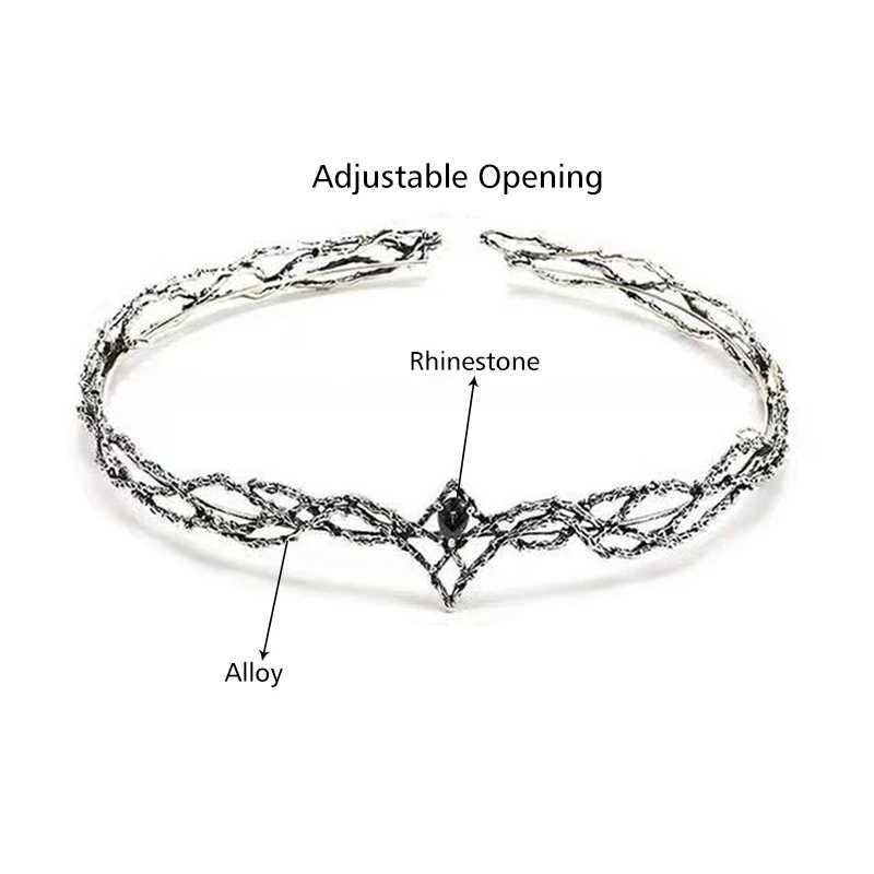 Movie King Round Elves Crown Tiara Women Waterdrop Zircon Headband Bridal Hair Accessories Gifts Jewelry Wedding HeadwearX240913