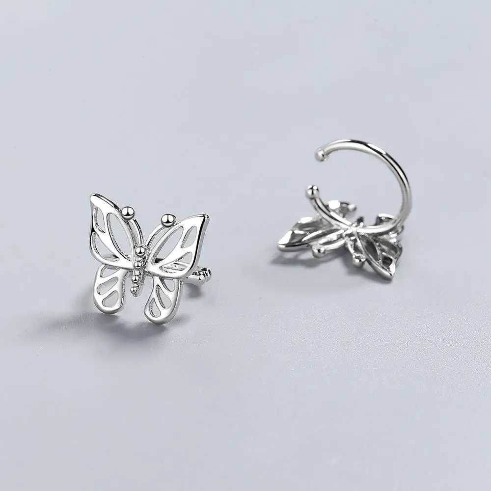 Women Real 925 Sterling Silver Sweet Butterfly Ear Cuff Clip On Earrngs for Women Daugther Party Jewelry DS3603X240913