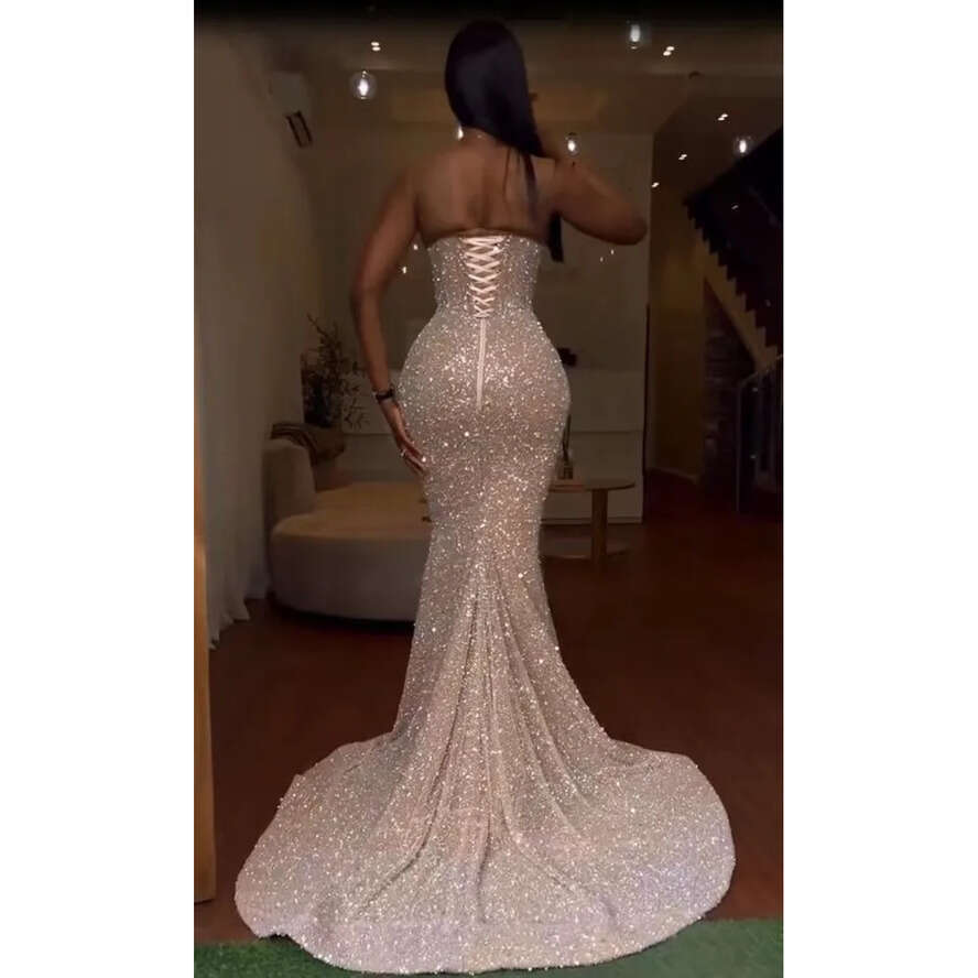 Beading Aso Ebi Style Prom Dresses Handmade Lace Wers Side Slit Elegant Evening Party Gown African Formal Dress Mermaid 2025