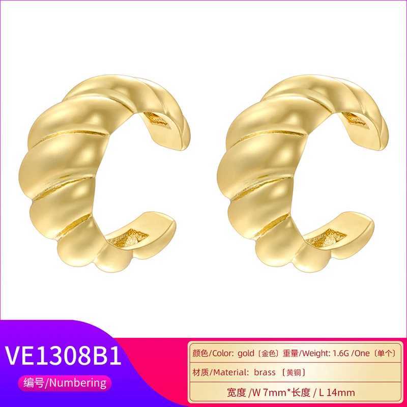 ZHUKOU 2 Adjustable Ear Clip Cubic Zirconia Clip Earrings Summer False Perforated Earrings Wholesale VE1308 VE1309X240913