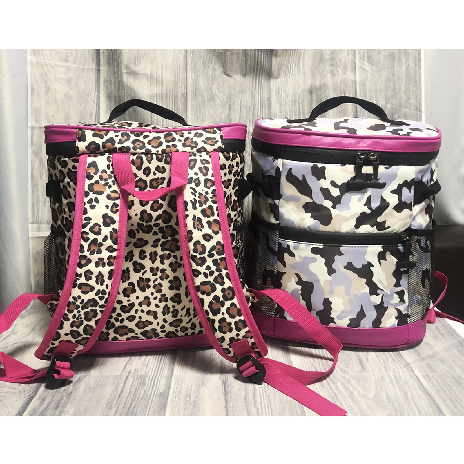2025 new Portable Leopard Printed Waterproof Camping Travel 18l Large Capacity Leak proof Backpack Cooler Lunch Bag with Thermal Insulation 240910