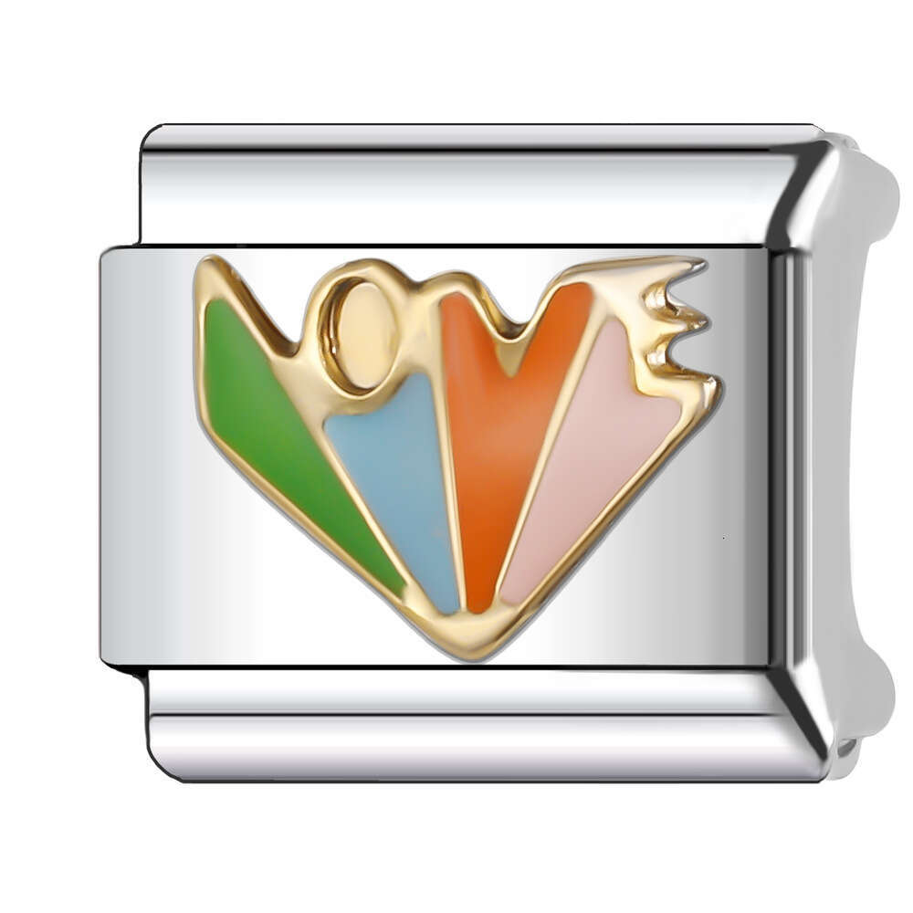 New Women's Gift rainbow ball Sunny Bead Italian Charms Links Bangle Beads Fit 9mm Stainless Steel Bracelet Making DIY For Women Fashion Jewelry