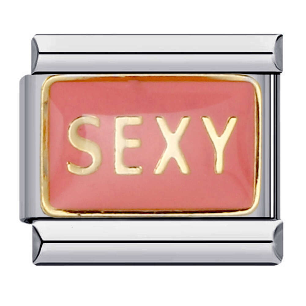 New Welding Enamel Mysterious Purple DIY Beads Bracelet Italian Charm Links Stainless Steel Fit 9mm Bracelet Jewelry DIY Making Gifts