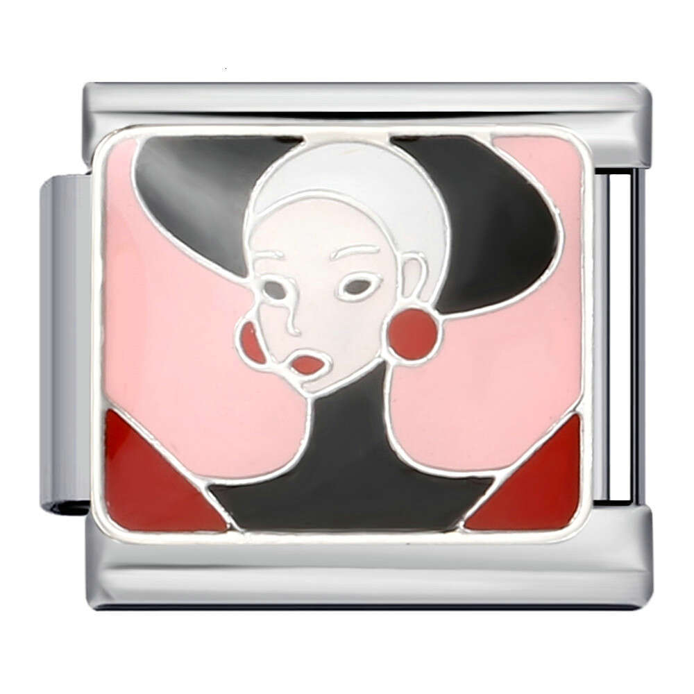 Goddess Series Gold Plated Enamel DIY Bead Personalized Welding Pattern Bracelet Italian Charm Links Fit 9Mm Bracelet Jewelry DIY Making Gifts