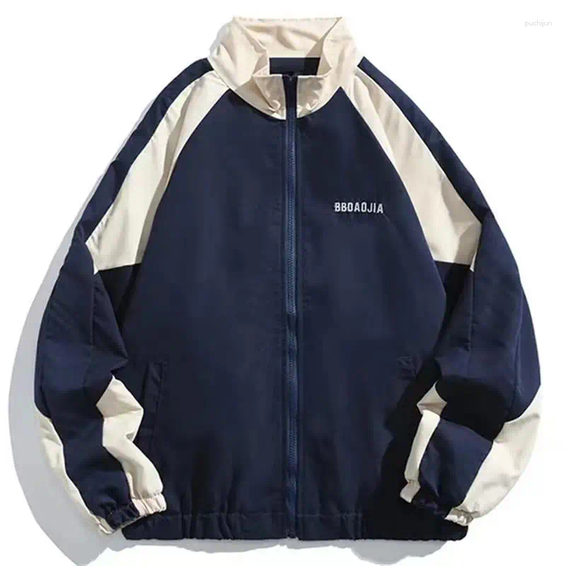 Spring Mens Varsity Jackets Women Windbreaker Loose Patchwork Thin Casual Autumn Retro Casual Color Block College Coats Unisex