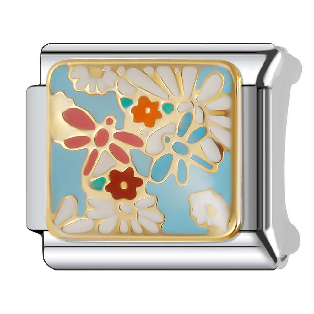 2024 Women's Gift Fit 9mm Stainless Steel Italian Charms Bracelet Links Beads DIY Bracelet With Italian Style Classic Pattern