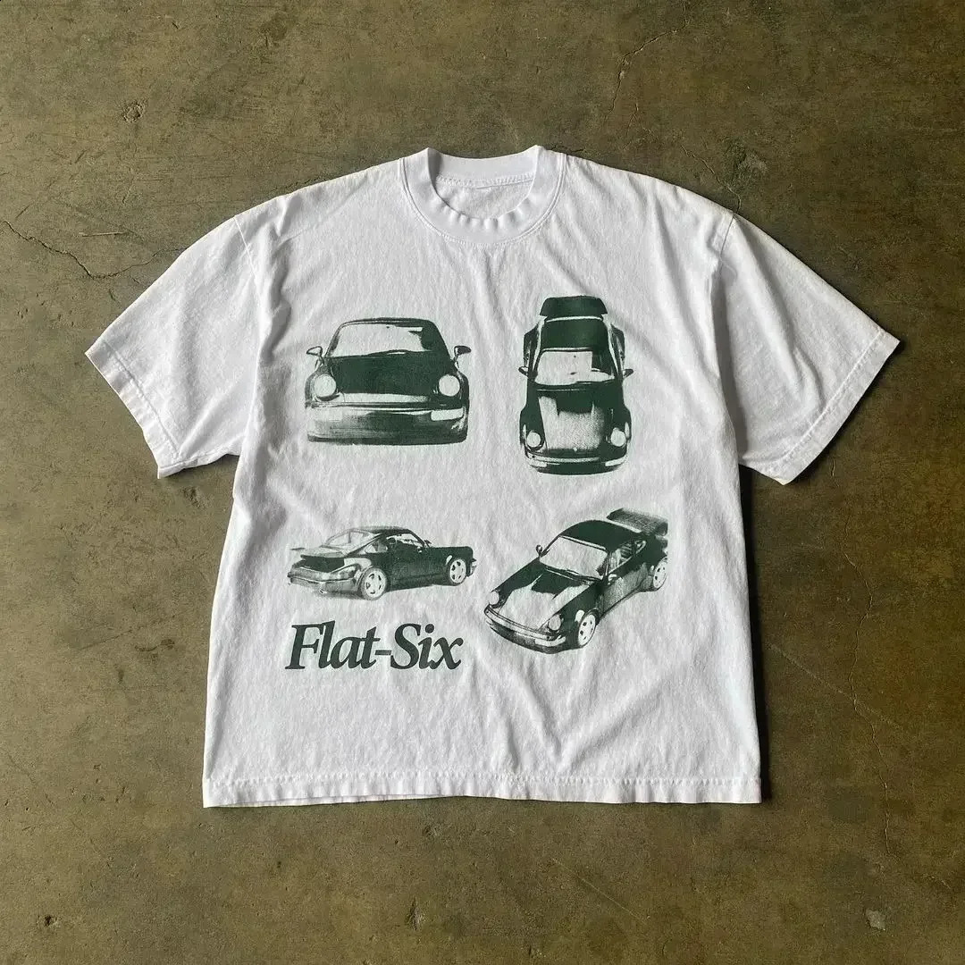 Harajuku Vintage T Shirt Fashion Street Hip Hop Tee Printing Tshirt Y2K Tops Cotton Crew Neck for Men Women