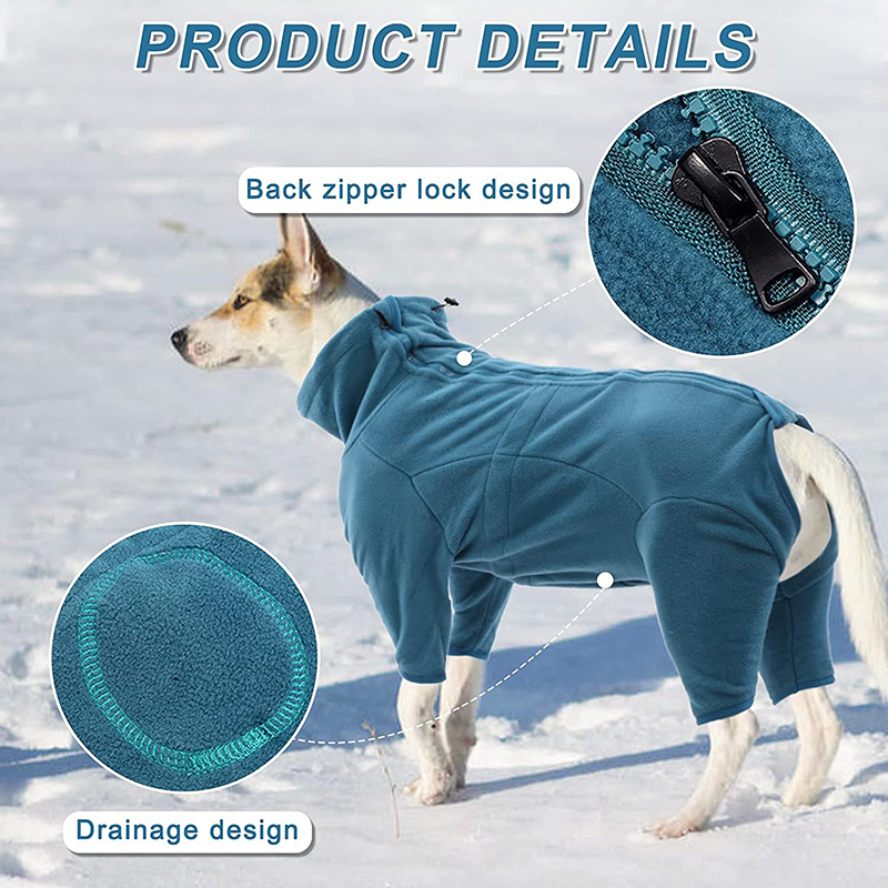 Benepaw Soft Fleece Winter Overalls For Dogs Warm Adjustable Windproof Comfortable Pet Clothes Jacket Coat For Medium Large Dogs