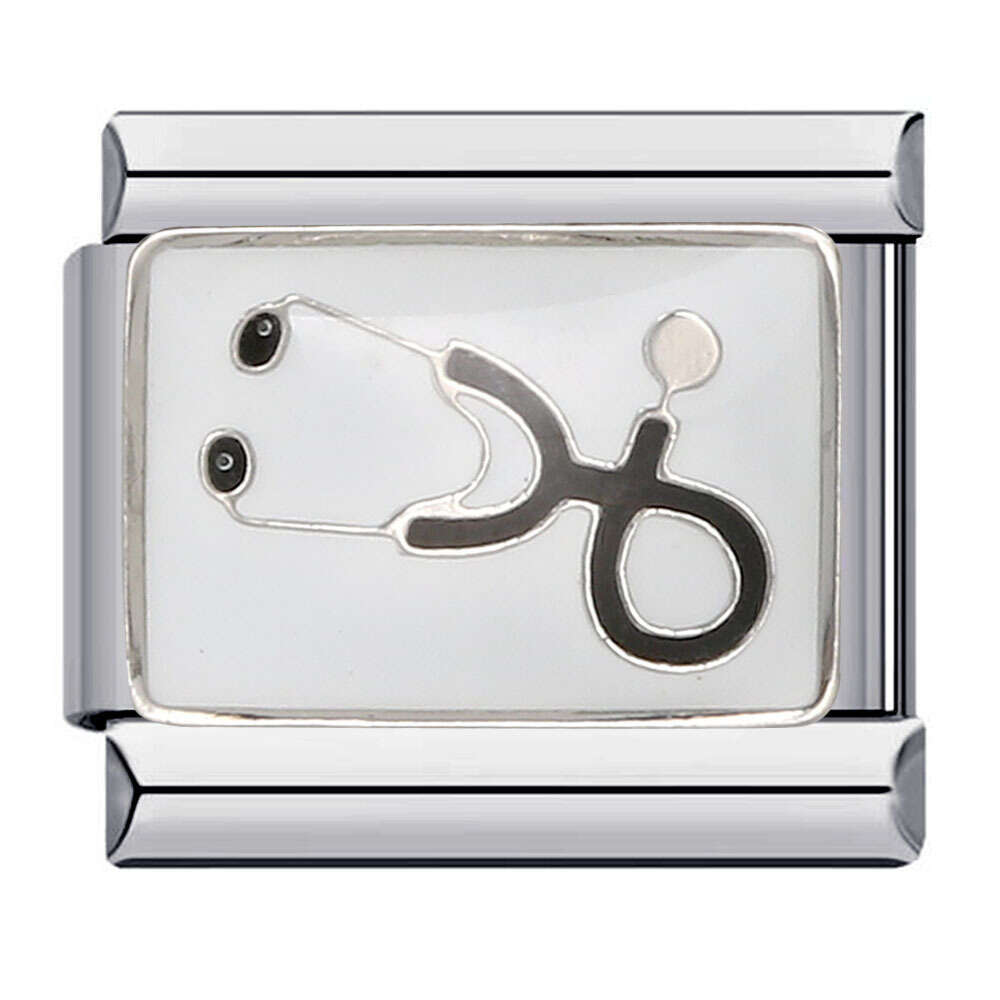 New Titanium Steel Gold Plated Personalized Enamel DIY Bead Italian Charm Bracelet Italian Charm Links Fit 9Mm Bracelet Jewelry DIY Making Gifts