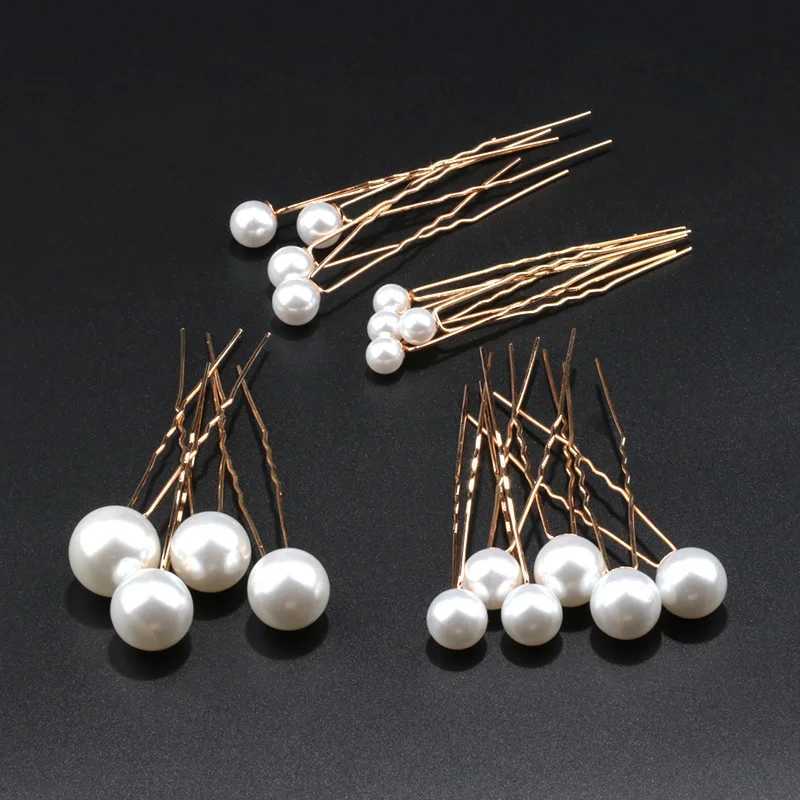 Fashion Metal U Shape Pearl Hairpin Clips Wedding Bridal Updo Ornaments Ancient Costume Modeling Hair Jewelry Accessories GiftsX240913
