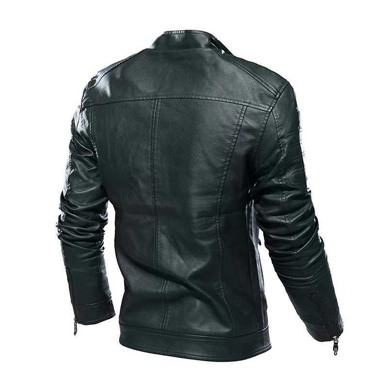Winter Mens PU Leather Jacket Fashion Men Retro Punk Motorcycle Jackets Casual Men Fleece Warm Faux Leather Jackets ClothingX240913