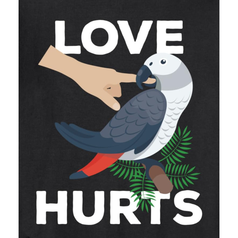 Long Sleeve Shirts for Men sweatshirt Love Hurts African Grey Parrot Biting Funny Gift Sweatshirt Tee Streetwear Casual tops clothes