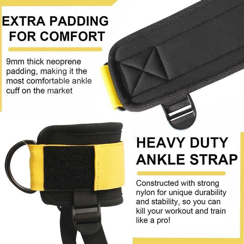 Ankle Support Straps Leg Exercises Double D-Ring Ankle Adjustable Neoprene Padded Cuffs Leg Butt Training Brace Sport Safety Y240913