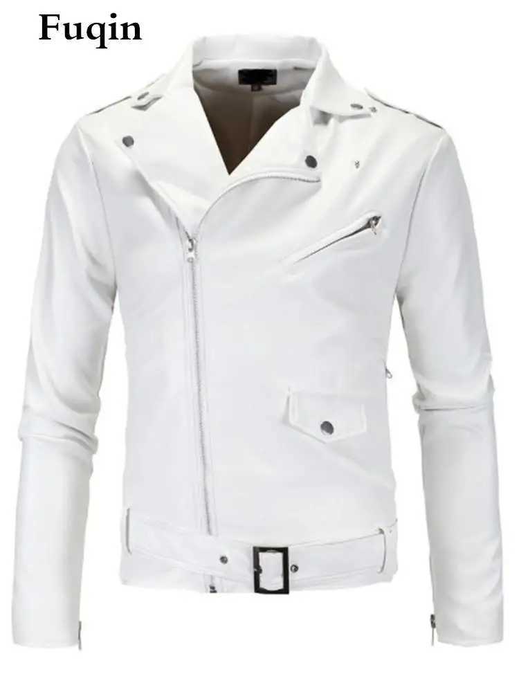 Real Leather Jacket For Men Rock Street Zipper Belt Coat Motorcycle Warm Fall Jackets British Fashion Man PU Leather ClothingX240913