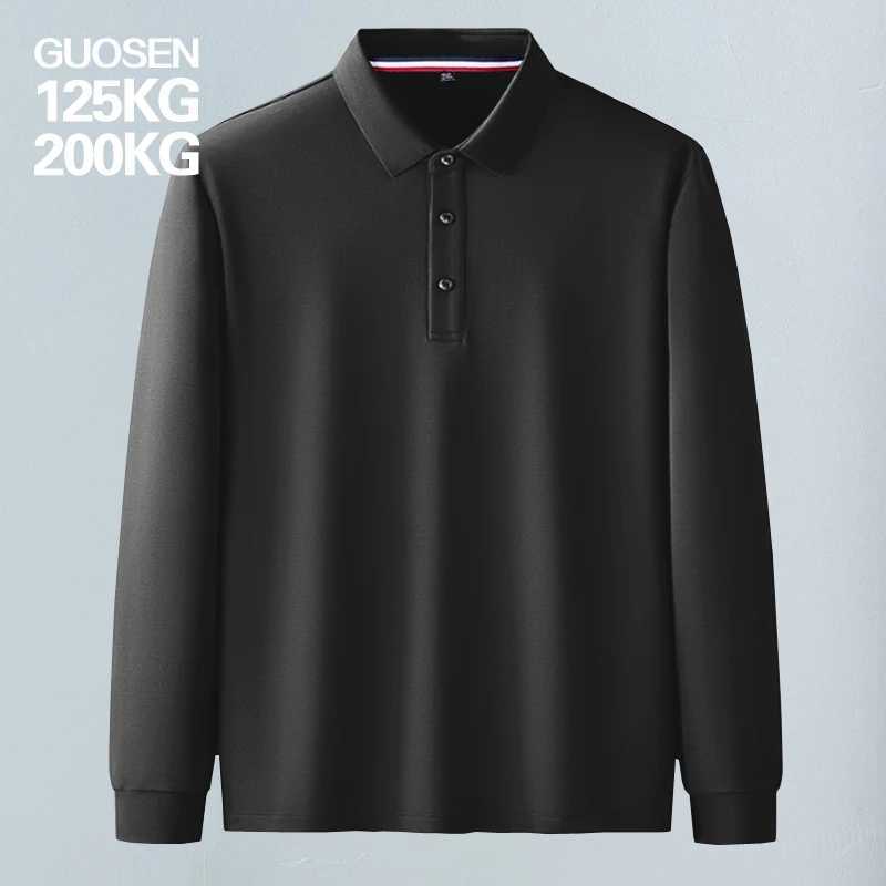 Polo man size 7XL 8XL 9XL 10XL 11XL Plus obesity 140kg 150kg 160kg 170kg long sleeved T-shirt oversized mens clothing W240913