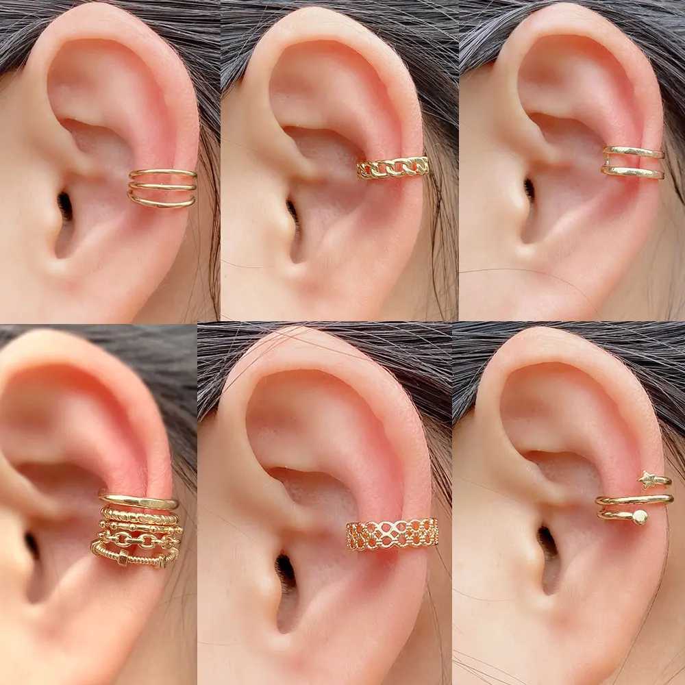15 Designs Ear Cuffs Clip On Non Pierced Hole Ear Cuff Fake Without Piercing Cartilage Conch Earring Adjustable EaringX240913