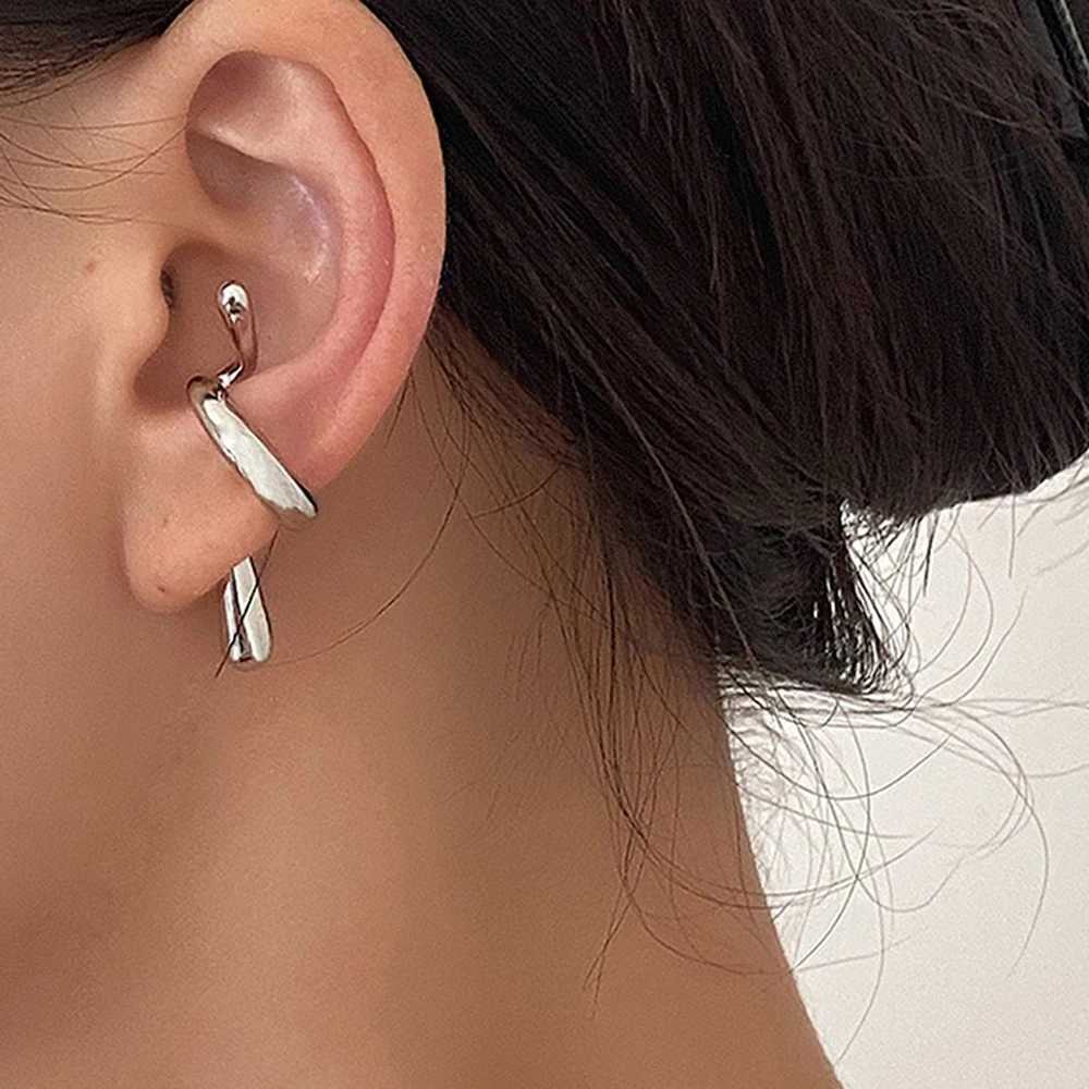 Ear Cuffs Gold Color Women Clip on Earrings Hoop Boho 2024 Trend New Fashion Simple Vintage Luxury Designer Y2k Accessories GothX240913