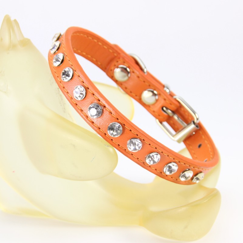Stylish Rhinestone Necklace for Dogs Luxurious PU Leather Leash & Collar Combo