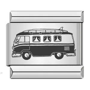 New Transportation Series Laser Carving Italian Module Stainless Steel DIY Fashion Bracelet Fit 9mm Bracelet Jewelry DIY Making Gifts