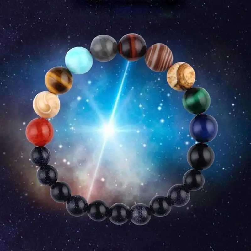 Eight Planet Bead Bracelet Mens Natural Stone Drop Sun Gemstone Yoga System Chakra University W240913