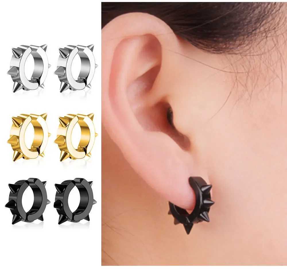 2Pcs 316L Stainless Steel Fake Earrings for Women Men Spike Clip on Earring Cuff Ear Jewelry Gift Non Piercing Earring StudsX240913