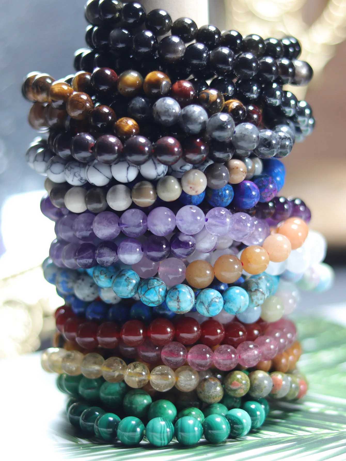 1 Bohemian minimalist natural gemstone 8MM round bead bracelet suitable for womens daily wear holiday parties W240913