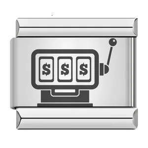 Laser Carving Chess and Card Game Italian Module Stainless Steel DIY Splicing Elastic Bracelet Italian Charm Bracelet Fit 9mm Bracelet Jewelry DIY Mak