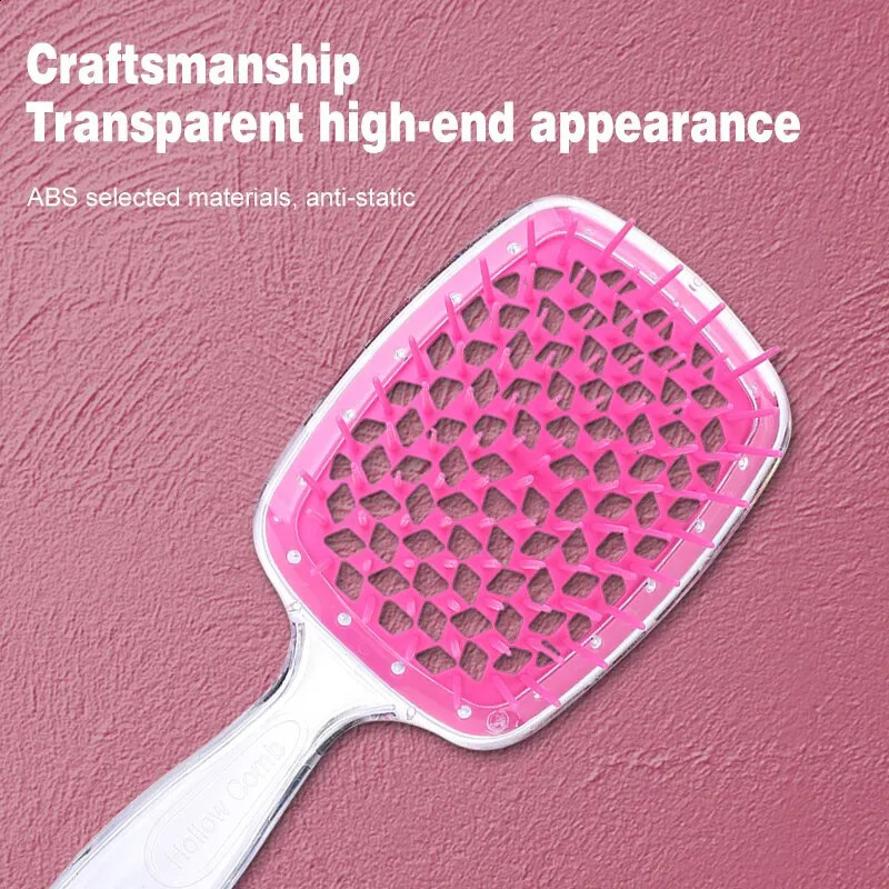 Fluffy Modeling Comb Mesh Hairdressing Hair Smoothing Honeycomb Plastic Massage Dry And Wet Hollow 240911