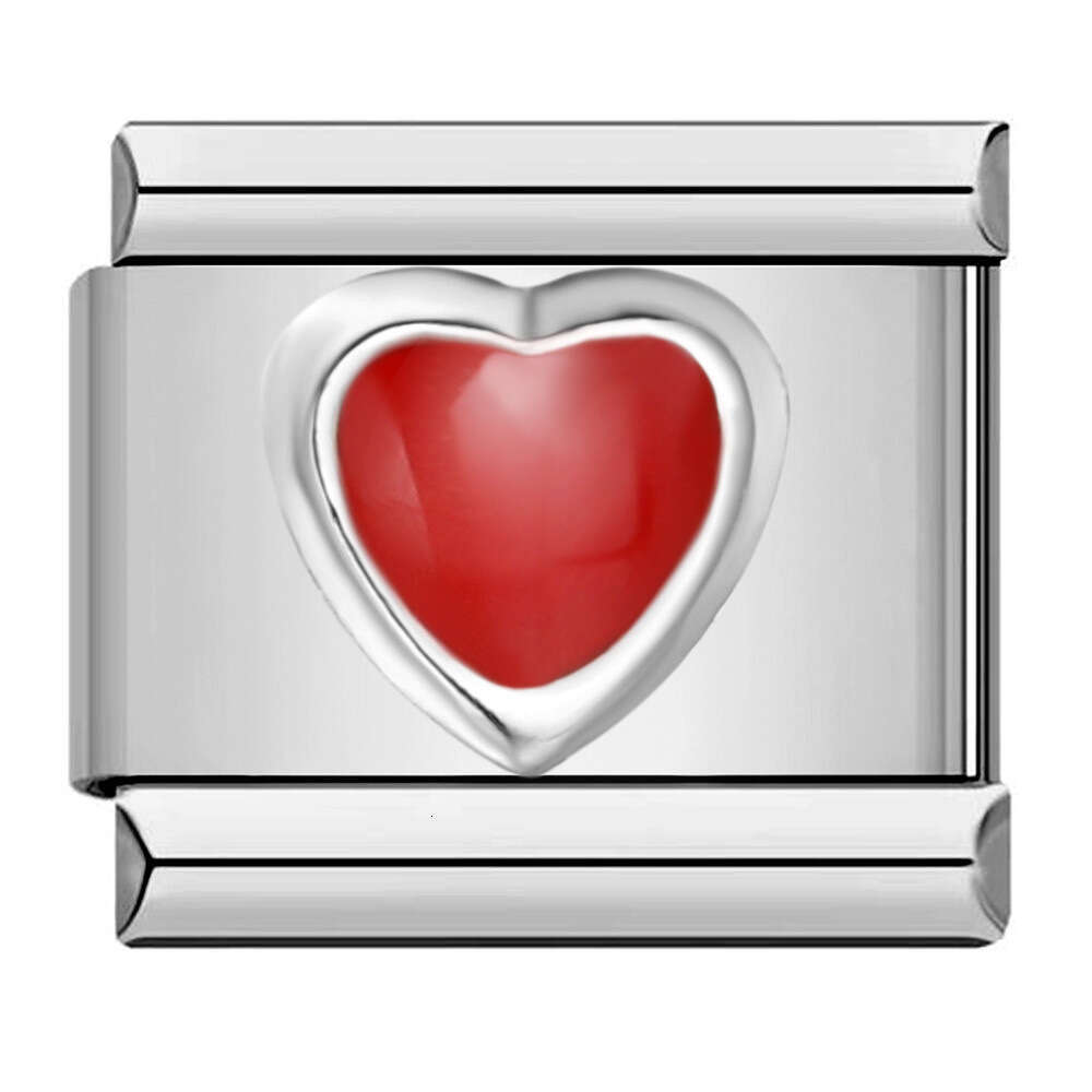 Titanium Steel Love Butterfly Stamping Pattern Color enamel DIY Module Bracelet Italian Charm Links Stainless Steel Fit 9Mm Bracelet Jewelry DIY Makin