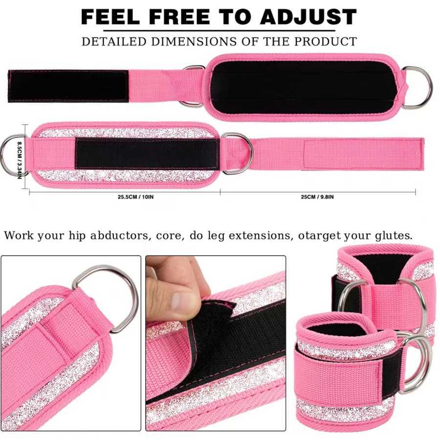 Fitness fluorescence Sports Straps Adjustable D-Ring Support Cuffs Ankle Pulley With Buckle Guard Leg Strength Safety Abductors Y240913