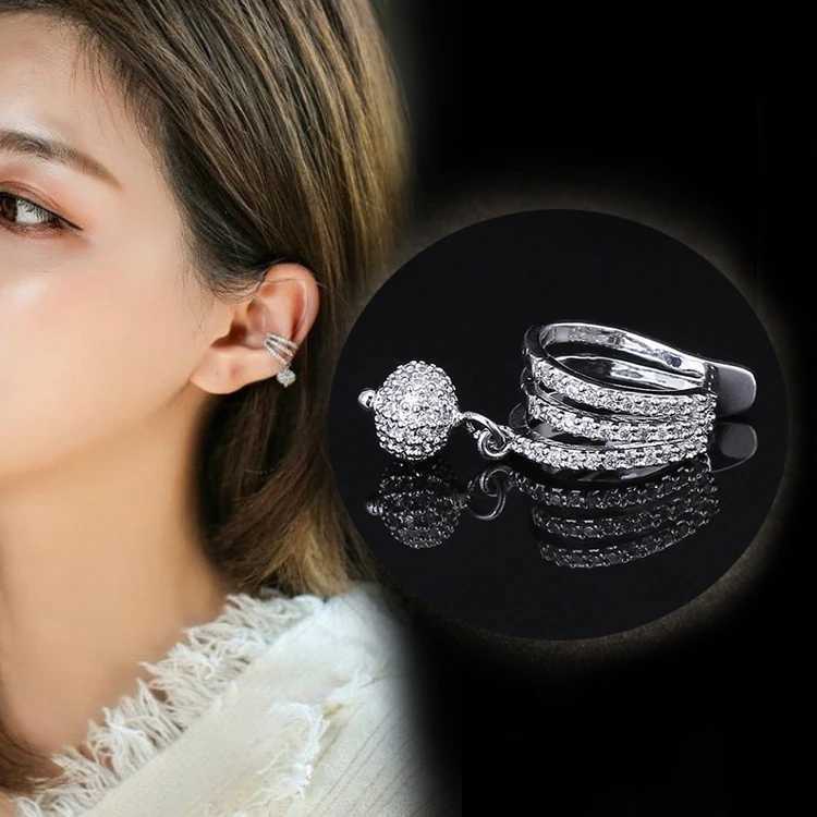 Simple Star Shape Zircon Ear Cuff for Women Charming Crystal Clip on Earrings Earcuff Without Piercing Earrings Jewelry GiftsX240913