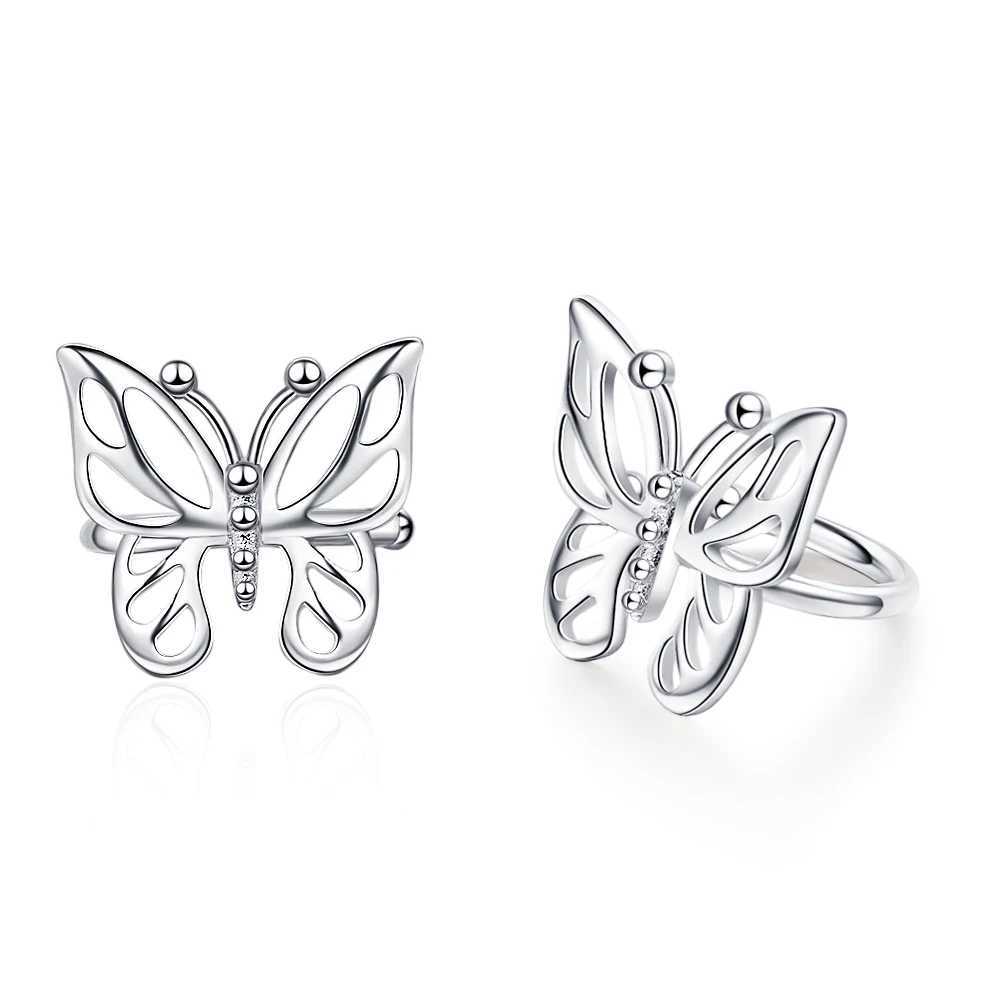 Women Real 925 Sterling Silver Sweet Butterfly Ear Cuff Clip On Earrngs for Women Daugther Party Jewelry DS3603X240913
