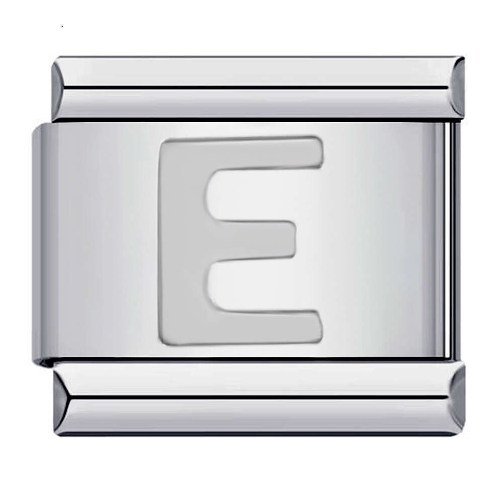 New Titanium Steel Sier Concave 26 English Letter Italian Module Bracelet DIY Italian Charm Links Stainless Steel Fit 9Mm Bracelet Jewelry DIY Making 