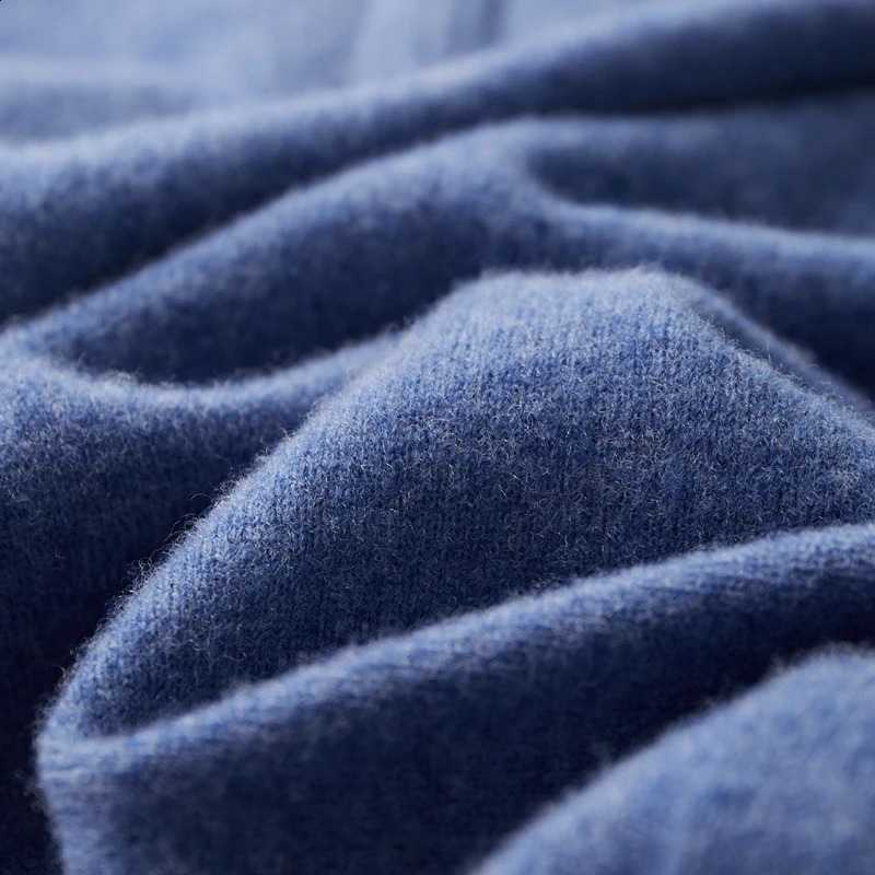 Autumn and Winter Cashmere Sweater Mens 100% Merino Wool Pullover Casual Loose POLO Knitted Bottom Shirt Jacket Shirt 240912