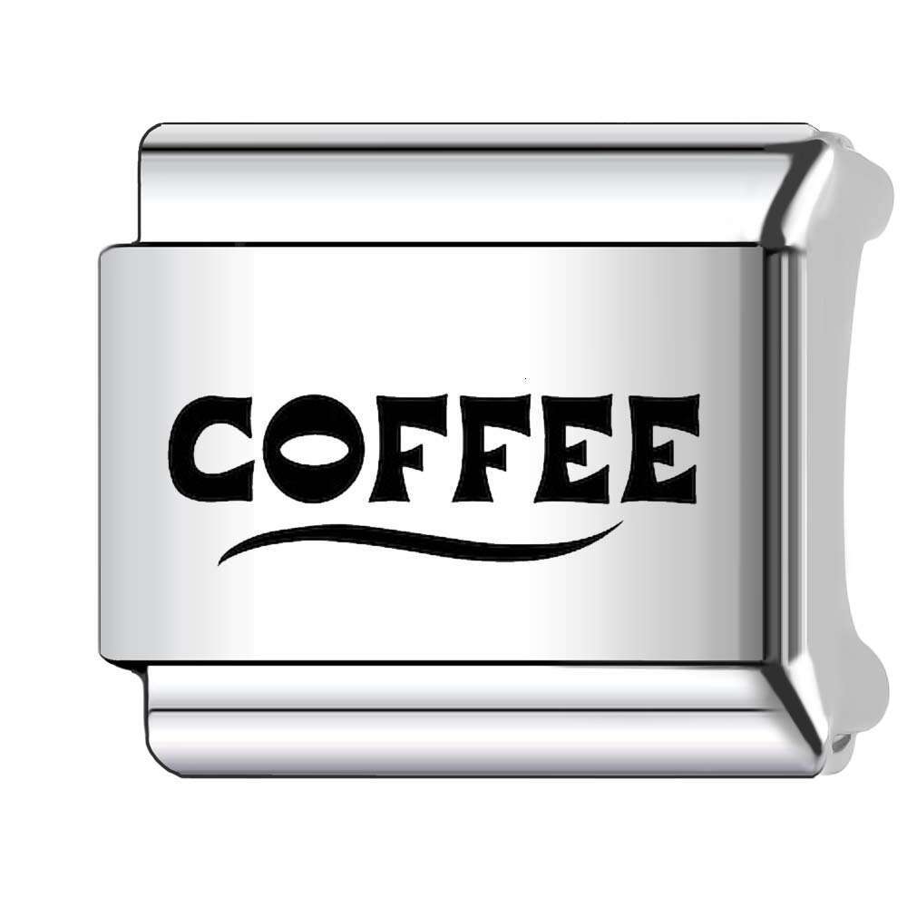 2024 New Women's Gift Coffee Drink Bead Italian Charms Links Beads Fit 9Mm Stainless Steel Bracelet Making Jewelry
